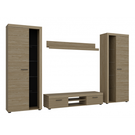 Meblościanka 300 cm Ramon dąb olejowany zestaw mebli do salonu